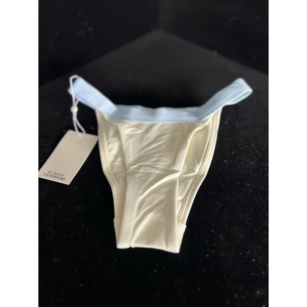 Monday Swimwear SANTORINI BOTTOM - IVORY/SEA MIST- Size P …. b22